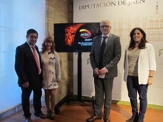 Francisco Reyes, Antonia Olivares, Xavier Bartroli y Ángeles Férriz, en la presentación de la V Andalucía Bike Race.