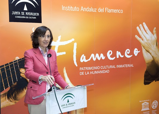 La consejera de Cultura, Rosa Aguilar, en rueda de prensa.