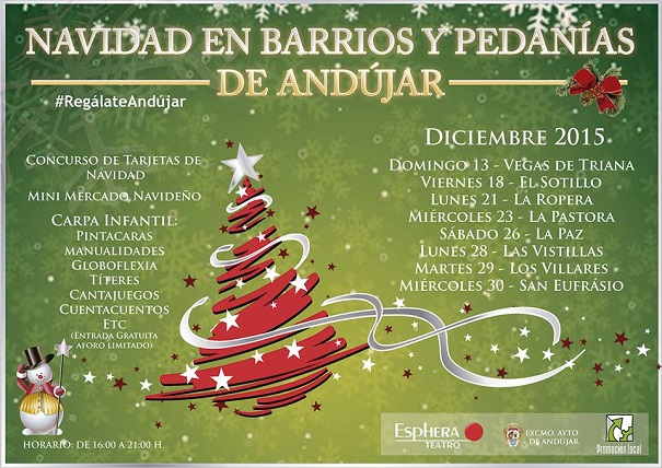 Cartel anunciador de estos actos navideños en Andújar.