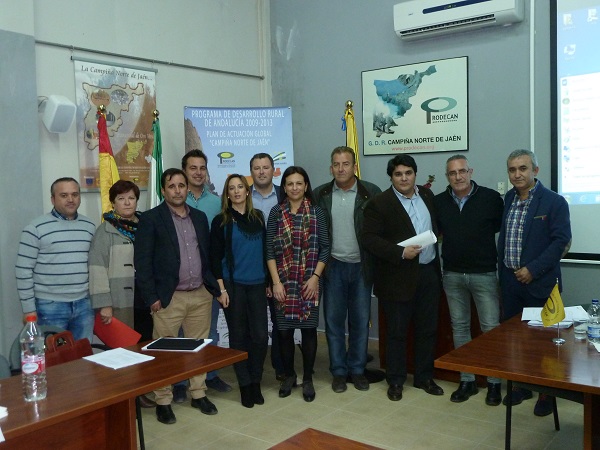 Componentes de la nueva Junta Directiva en la ADR Campiña Norte de Jaén.