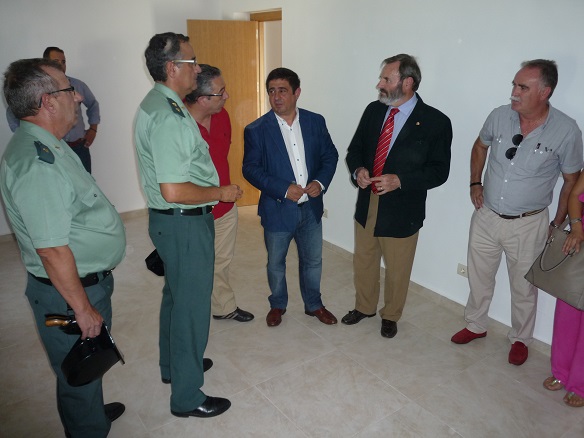 Juan Lillo, Francisco Reyes, Luis Ortega y Juan Ortega en el Cuartel de Torredonjimeno.