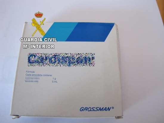 Imagen de uno de los medicamentos intervenidos. Foto: Guardia Civil.