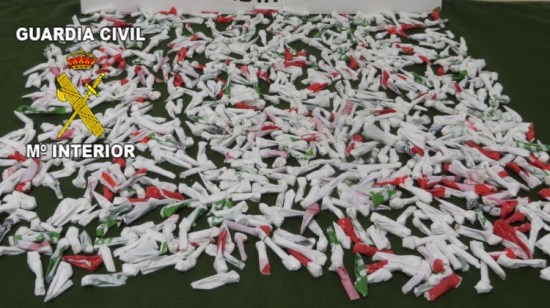 Dosis de cocaina incautada al detenido. Foto: Guardia Civil.