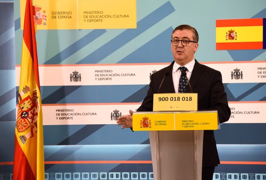 El secretario de Estado de Educación, Formación Profesional y Universidades, Marcial Marín, en rueda de prensa.