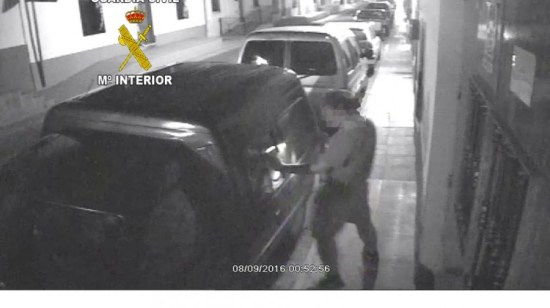 Imagen del detenido en Marmolejo por el robo de vehículos, hace apenas tres semanas. Foto: Guardia Civil.