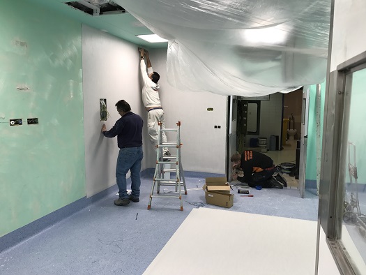 Actuales obras de reforma en la primera planta del Hospital Médico-Quirúgico, de Jaén.