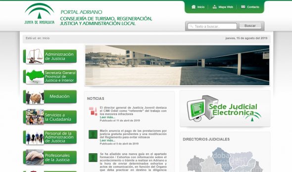 Web judicial de la Junta de Andalucía