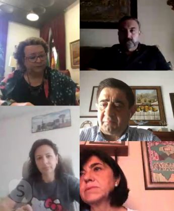 Reyes con alcaldes de Lopera y Arjonilla