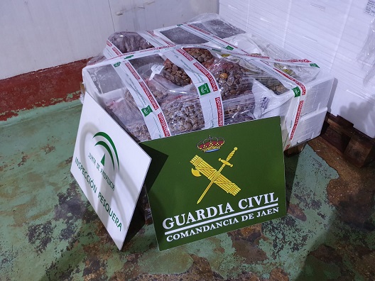 La Guardia Civil ha intervenido una partida de almejas y calamares, con la fecha de consumo preferente, caducada.