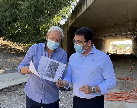 Avanzan a “buen ritmo” las obras en el aliviadero de aguas pluviales ubicado bajo el puente de la A-4.