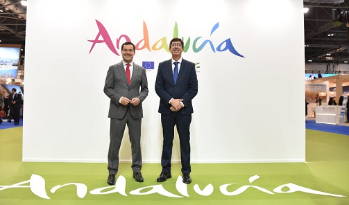 Juanma Moreno visita la WTM de Londres y presenta el destino seguro de Andalucía a inversores británicos.