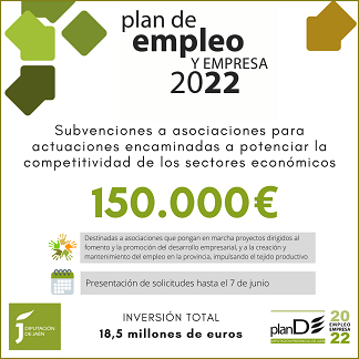 Diputación destina 150.000 euros a asociaciones empresariales que potencien la competitividad de sus sectores económicos.