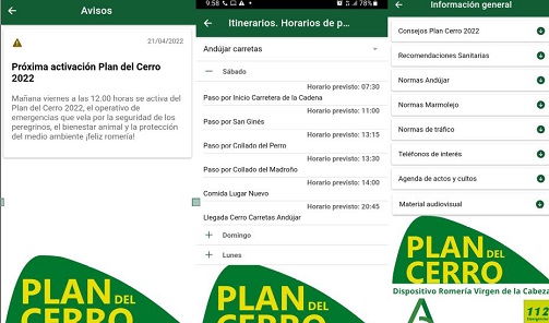 Disponible la actualización de la app ‘Plan Cerro’ 2022 con más información sobre la Romería de la Virgen de la Cabeza.
