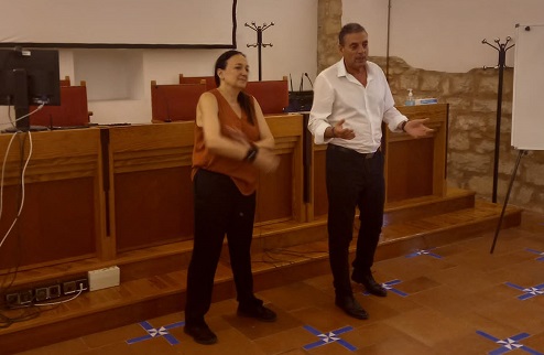 Los equipos de los cortos finalistas del X Concurso Rodando por Jaén participan en el taller previo a las grabaciones.