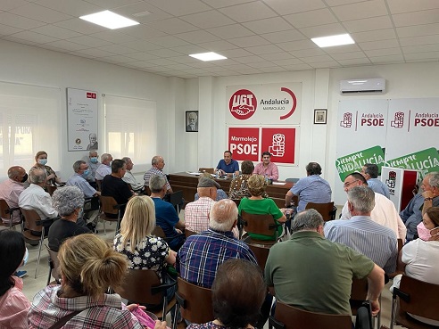 Jacinto Viedma en Marmolejo: “Si vamos a votar todos, la Junta de derechas tiene fecha de caducidad: el 19 de junio”.