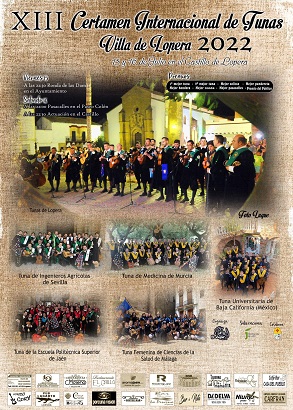 El XIII Certamen Internacional de Tunas «Villa de Lopera» se celebrará los días 15 y 16 de julio.