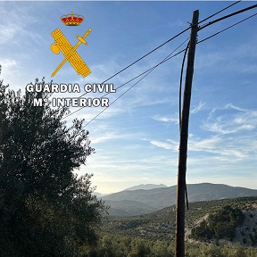 La Guardia Civil investiga a un varón como presunto autor de Hurto de cableado telefónico aéreo.