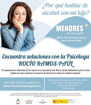 Rocío Ramos-Paúl, Supernanny, impartirá una charla en Andújar para familias sobre la prevención de alcohol en menores.