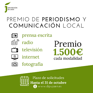 El plazo para enviar trabajos al Premio de Periodismo y Comunicación de Diputación concluye el 31 de octubre.