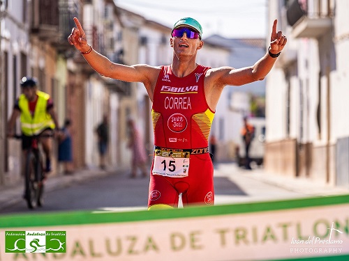 Sergio Correa y Ana Gay consiguen la victoria de la primera prueba de la Copa de Andalucía de Duatlón Cros el pasado domingo en Marmolejo.