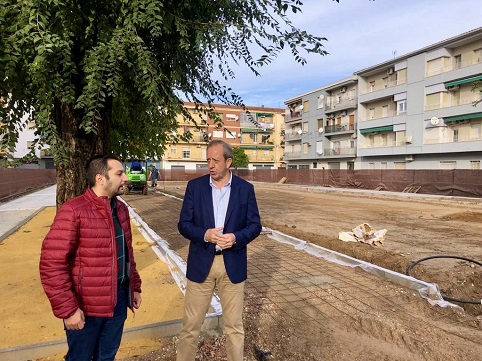 Avanzan las obras de remodelación en la Plaza Augusto de Andújar.