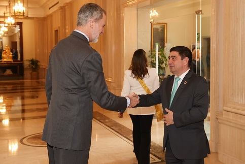 El presidente de la Diputación asiste a la audiencia de Su Majestad el Rey Felipe VI a la FEMP por su 40º aniversario.
