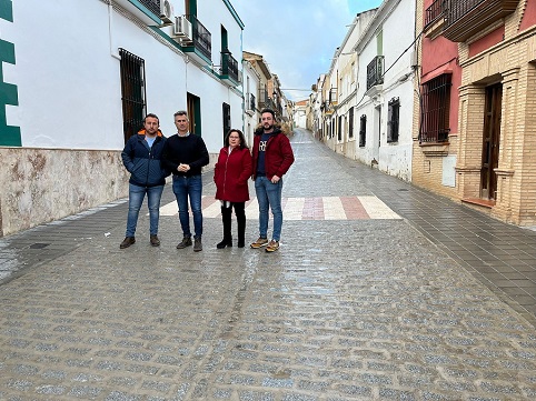 Diputación colabora en la remodelación de la céntrica calle Ramón y Cajal de Lahiguera, financiada con cargo al PFEA.