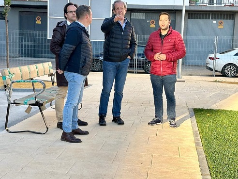 El Ayuntamiento de Andújar supervisa el avance en la remodelación de la Plaza Augusto.