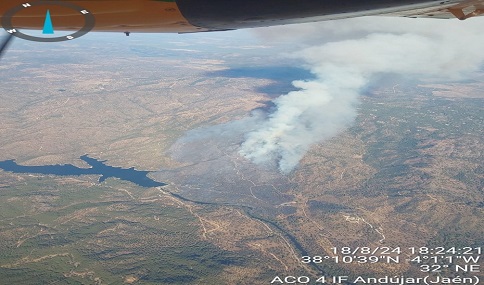 Activada la fase de preemergencia del Plan Infoca por un incendio forestal en Andújar.