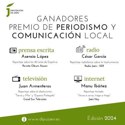 Asensio López, César García, Juan Armenteros y Manu Ibáñez, galardonados en el Premio de Periodismo de Diputación.