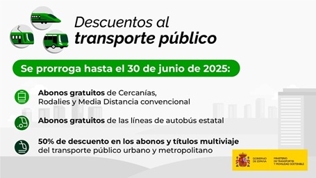 Transportes activa desde este jueves la venta de los abonos de tren y autobús con descuentos de hasta el 100%.