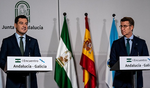Juanma Moreno se reúne con los presidentes de la Xunta de Galicia y el Gobierno de Aragón la semana próxima.