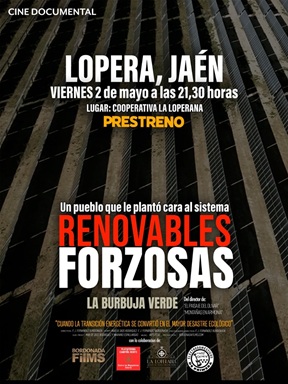 Preestreno de la película documental “Renovables Forzosas” y convocatoria de una nueva concentración en contra de los proyectos de plantas Fotovoltaicas.