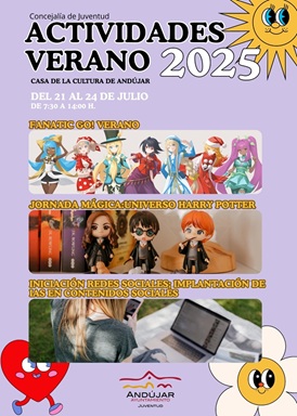 El Ayuntamiento de Andújar presenta «Verano Joven 2025» con una apuesta por la formación digital y el ocio responsable.