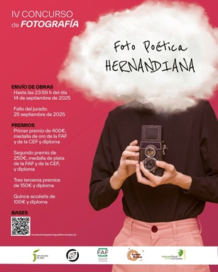 El plazo para participar en el IV Concurso Foto Poética Hernandiana expira el próximo 14 de septiembre.