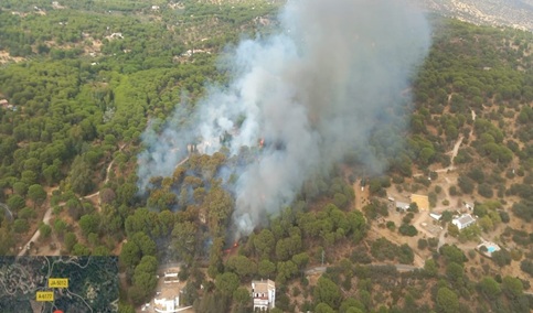 La Junta desactiva la fase de emergencia del Plan Infoca en Jaén al quedar estabilizado el incendio de Andújar.