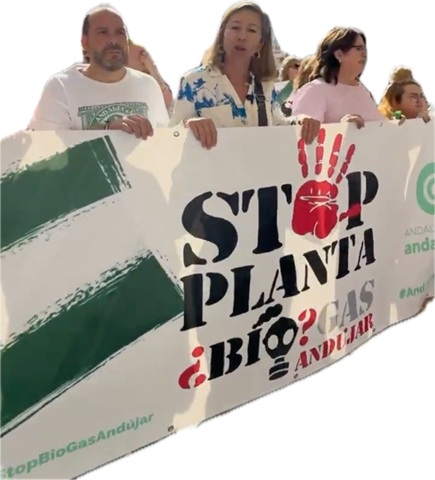 Las calles de Andújar acogieron una manifestación contra la planta de biometano.