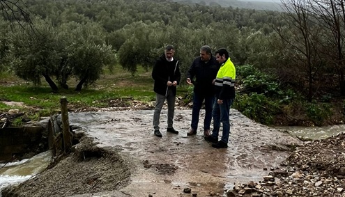 Diputación analiza los desperfectos que el temporal ha provocado en la Red Viaria para planificar obras de emergencia.