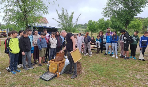 Alumnos de Secundaria asisten a una jornada sobre apicultura y cambio climático en Cardeña y Montoro.