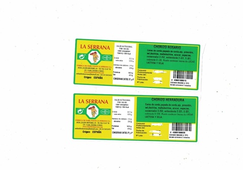 Sanidad decreta alerta alimentaria por presencia de salmonella en dos variedades de chorizo de la marca La Serrana.