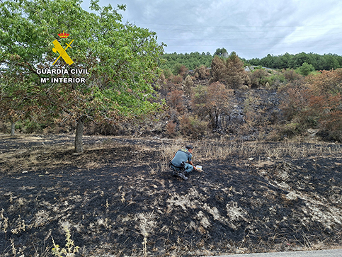 La Guardia Civil detiene a tres personas como presuntas autoras de un delito de incendio forestal en el Parque Natural de las Sierras de Cazorla, Segura y Las Villas.