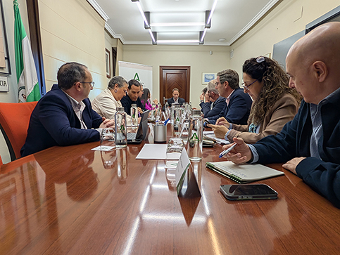 El delegado del Gobierno Andaluz, Erik Domínguez, ha presidido una reunión de trabajo con los delegados territoriales.